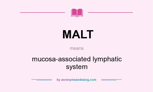 What does MALT mean? It stands for mucosa-associated lymphatic system