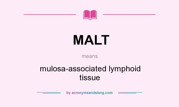 What does MALT mean? It stands for mulosa-associated lymphoid tissue