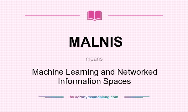 What does MALNIS mean? It stands for Machine Learning and Networked Information Spaces