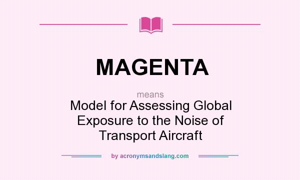 What does MAGENTA mean? It stands for Model for Assessing Global Exposure to the Noise of Transport Aircraft