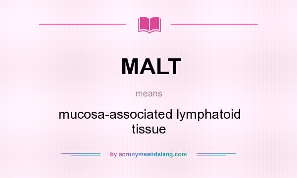 What does MALT mean? It stands for mucosa-associated lymphatoid tissue