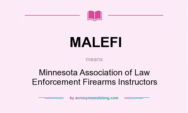 What does MALEFI mean? It stands for Minnesota Association of Law Enforcement Firearms Instructors