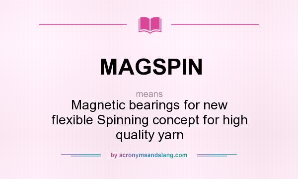 What does MAGSPIN mean? It stands for Magnetic bearings for new flexible Spinning concept for high quality yarn