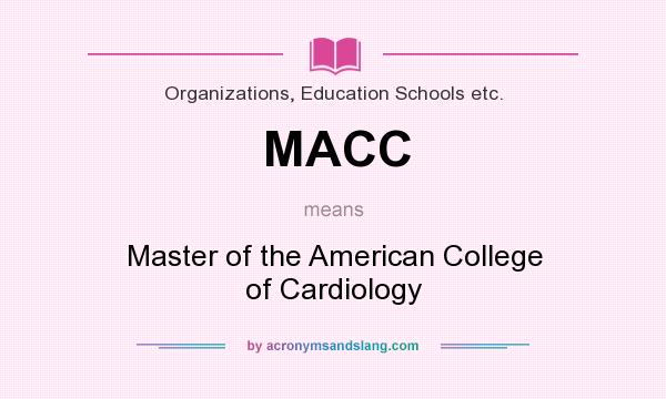 What does MACC mean? It stands for Master of the American College of Cardiology