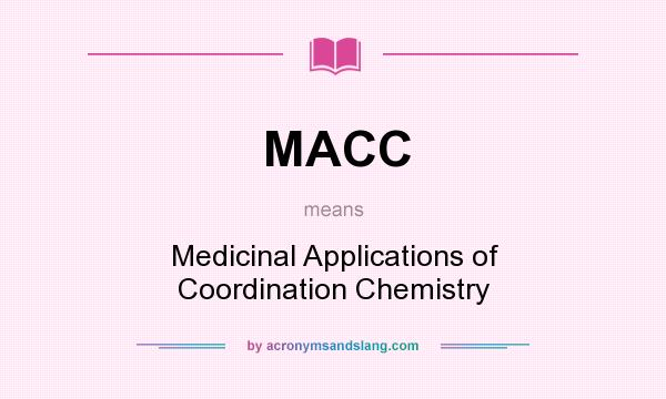 What does MACC mean? It stands for Medicinal Applications of Coordination Chemistry