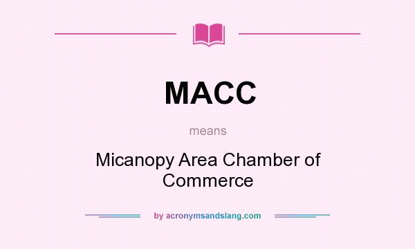 What does MACC mean? It stands for Micanopy Area Chamber of Commerce