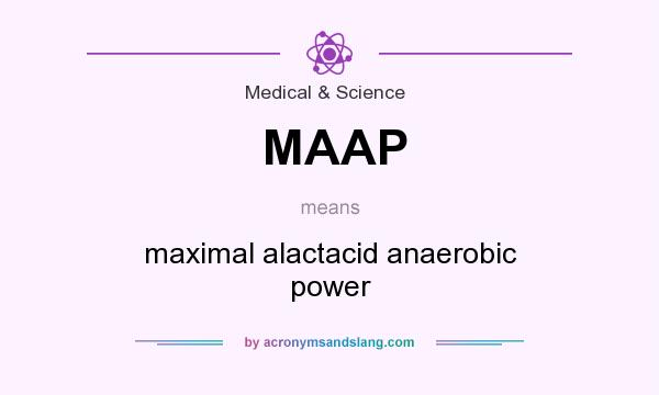 What does MAAP mean? It stands for maximal alactacid anaerobic power