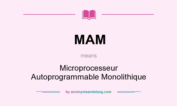 What does MAM mean? It stands for Microprocesseur Autoprogrammable Monolithique