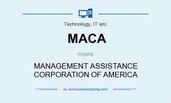 What does MACA mean? It stands for MANAGEMENT ASSISTANCE CORPORATION OF AMERICA