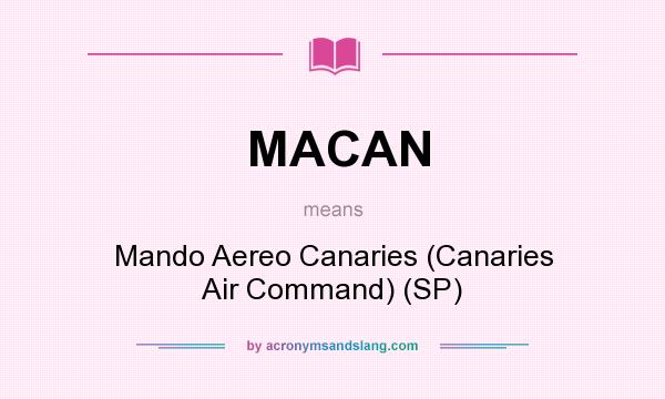 What does MACAN mean? It stands for Mando Aereo Canaries (Canaries Air Command) (SP)