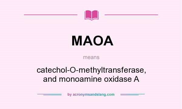 What does MAOA mean? It stands for catechol-O-methyltransferase, and monoamine oxidase A
