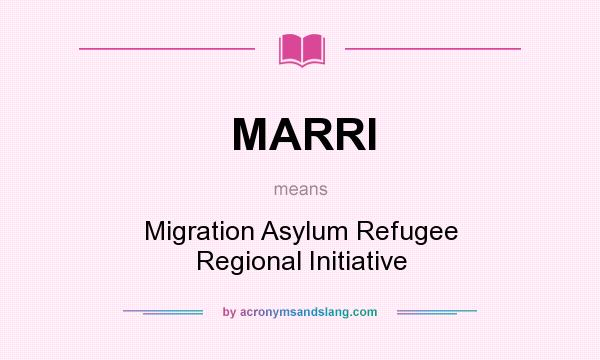 What does MARRI mean? It stands for Migration Asylum Refugee Regional Initiative