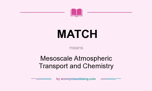 What does MATCH mean? It stands for Mesoscale Atmospheric Transport and Chemistry