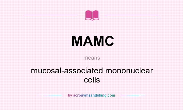 What does MAMC mean? It stands for mucosal-associated mononuclear cells