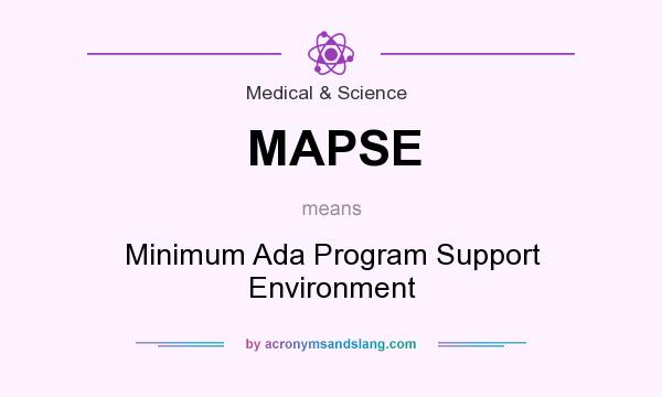What does MAPSE mean? It stands for Minimum Ada Program Support Environment