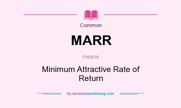What does MARR mean? It stands for Minimum Attractive Rate of Return