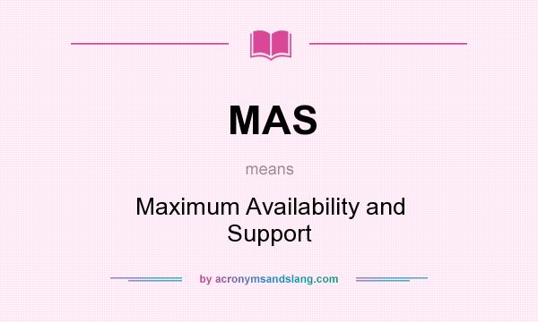 What does MAS mean? It stands for Maximum Availability and Support
