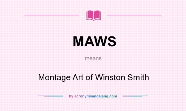 What does MAWS mean? It stands for Montage Art of Winston Smith