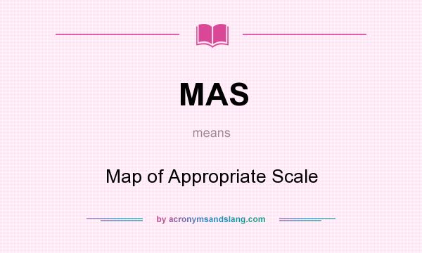 What does MAS mean? It stands for Map of Appropriate Scale