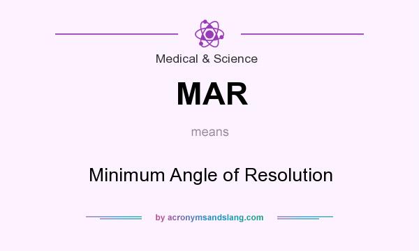 What does MAR mean? It stands for Minimum Angle of Resolution