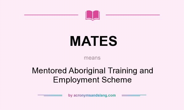 What does MATES mean? It stands for Mentored Aboriginal Training and Employment Scheme