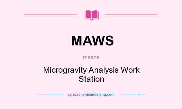 What does MAWS mean? It stands for Microgravity Analysis Work Station