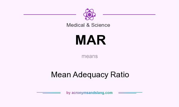 What does MAR mean? It stands for Mean Adequacy Ratio