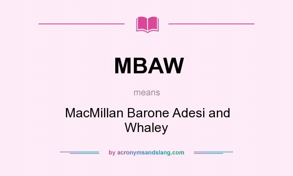 What does MBAW mean? It stands for MacMillan Barone Adesi and Whaley
