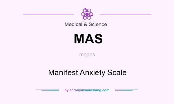 What does MAS mean? It stands for Manifest Anxiety Scale