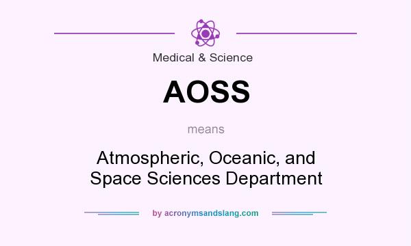 What does AOSS mean? It stands for Atmospheric, Oceanic, and Space Sciences Department