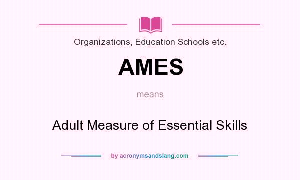 What does AMES mean? It stands for Adult Measure of Essential Skills
