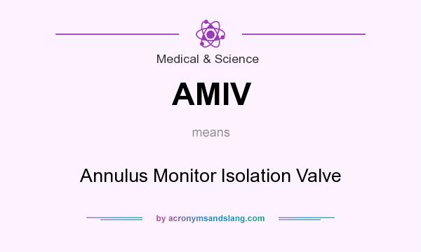 What does AMIV mean? It stands for Annulus Monitor Isolation Valve