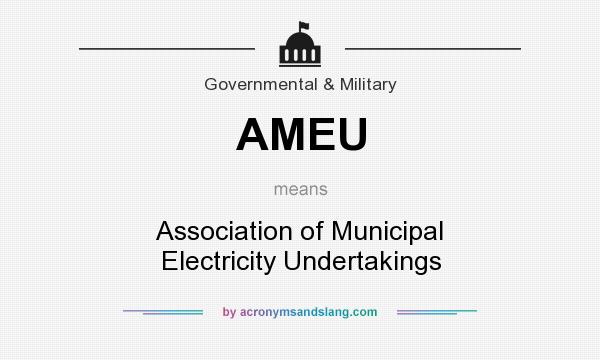 What does AMEU mean? It stands for Association of Municipal Electricity Undertakings