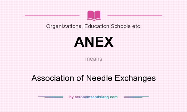 What does ANEX mean? It stands for Association of Needle Exchanges