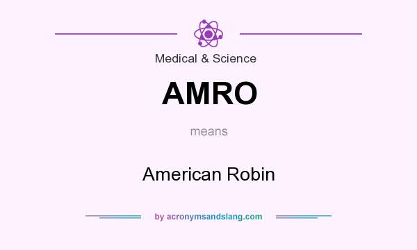 What does AMRO mean? It stands for American Robin
