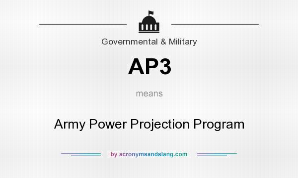 What does AP3 mean? It stands for Army Power Projection Program
