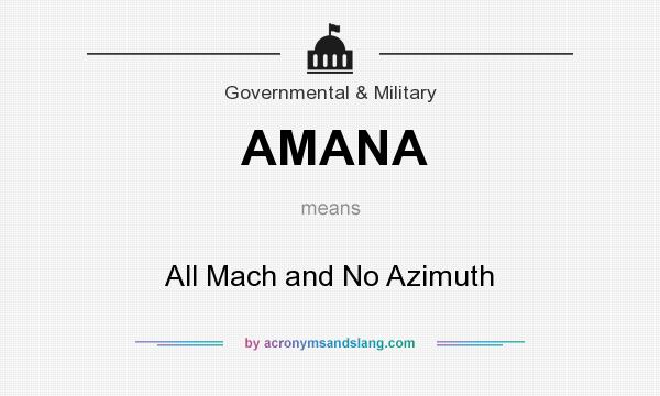 What does AMANA mean? It stands for All Mach and No Azimuth