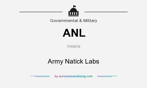 What does ANL mean? It stands for Army Natick Labs
