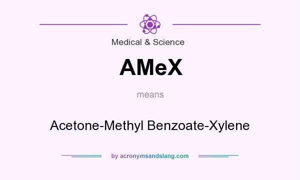 What does AMeX mean? It stands for Acetone-Methyl Benzoate-Xylene