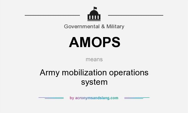 What does AMOPS mean? It stands for Army mobilization operations system