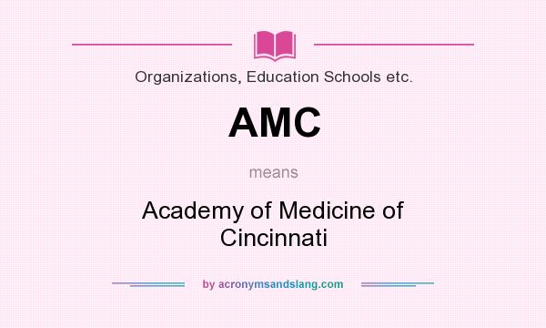 What does AMC mean? It stands for Academy of Medicine of Cincinnati
