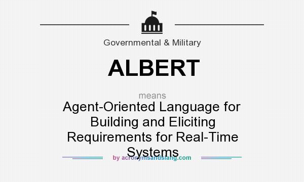 What does ALBERT mean? It stands for Agent-Oriented Language for Building and Eliciting Requirements for Real-Time Systems