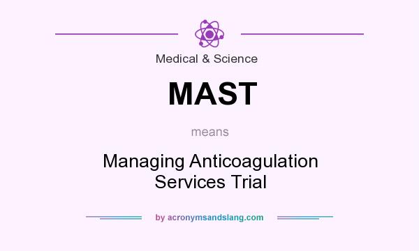 What does MAST mean? It stands for Managing Anticoagulation Services Trial