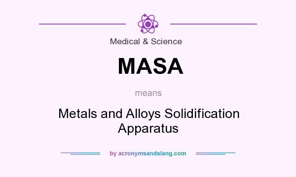 What does MASA mean? It stands for Metals and Alloys Solidification Apparatus