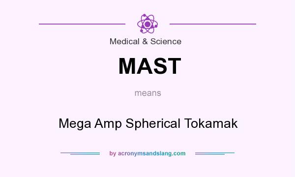 What does MAST mean? It stands for Mega Amp Spherical Tokamak