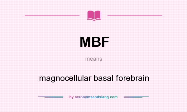What does MBF mean? It stands for magnocellular basal forebrain