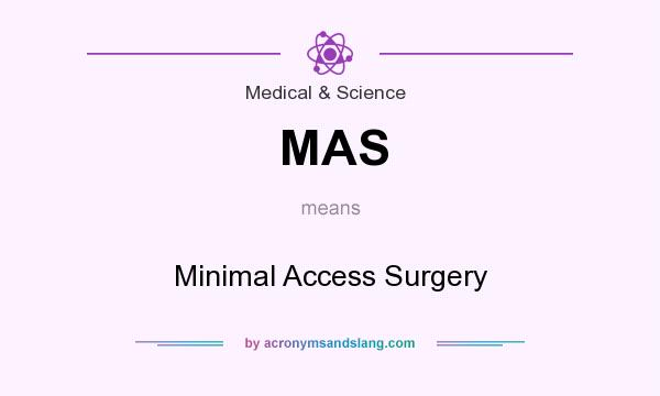 What does MAS mean? It stands for Minimal Access Surgery