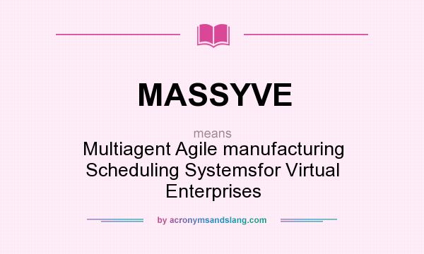 What does MASSYVE mean? It stands for Multiagent Agile manufacturing Scheduling Systemsfor Virtual Enterprises