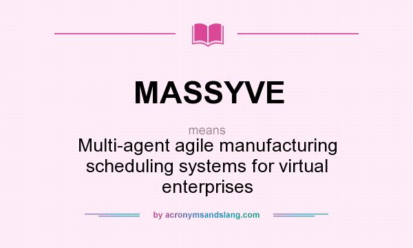 What does MASSYVE mean? It stands for Multi-agent agile manufacturing scheduling systems for virtual enterprises