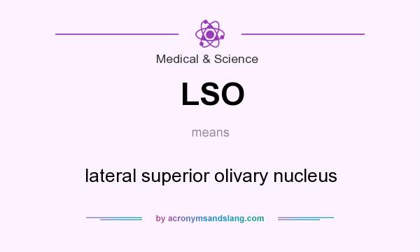 What does LSO mean? It stands for lateral superior olivary nucleus